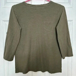 Carroll Reed Shirt 3/4 Length Sleeves Green  Size Small